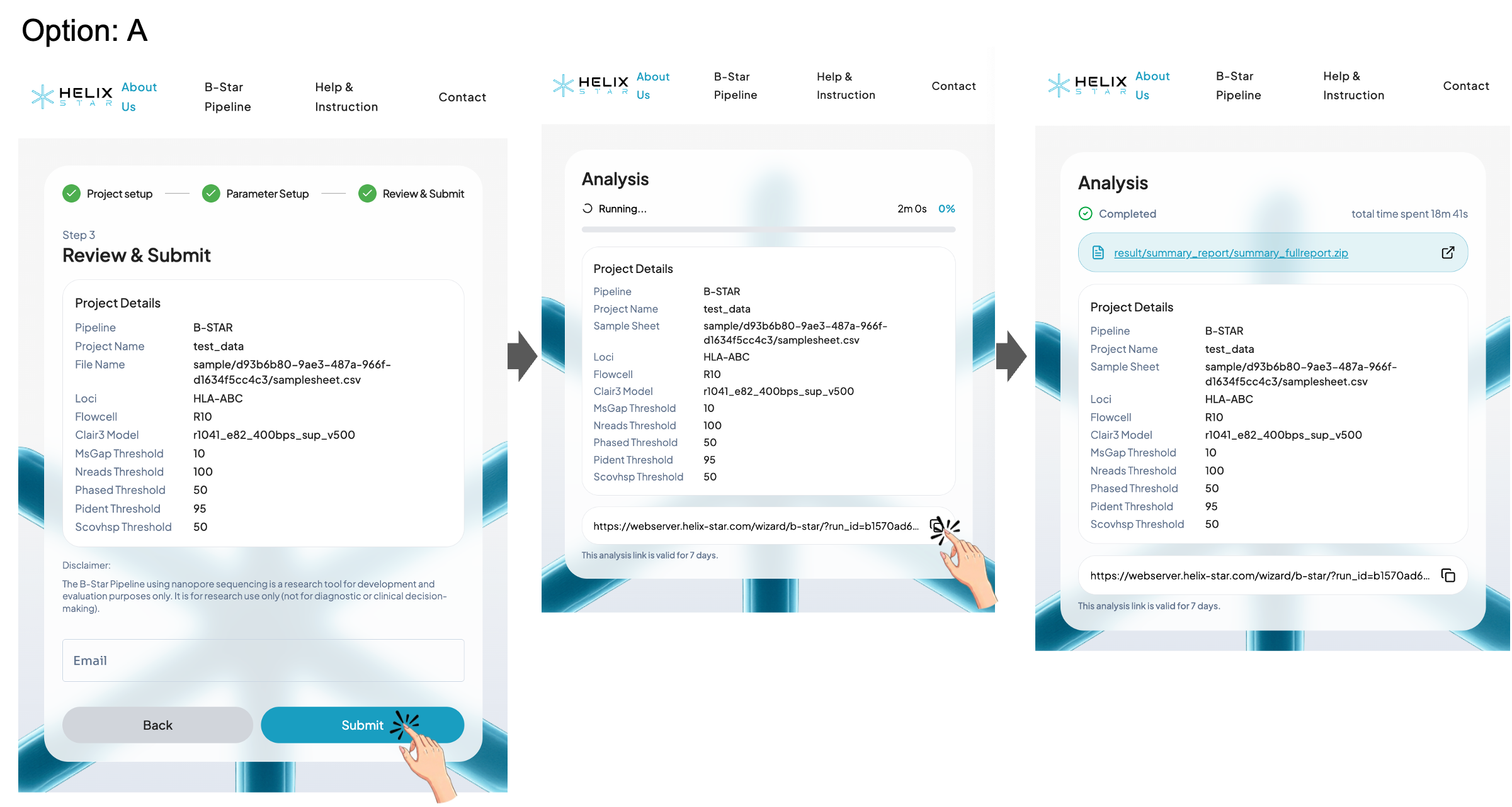 Option A: Without email